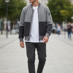 Tavik Two-Tone Gray Bomber Jacket